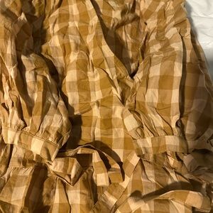 ASOS Checkered Dress in Mustard and Beige